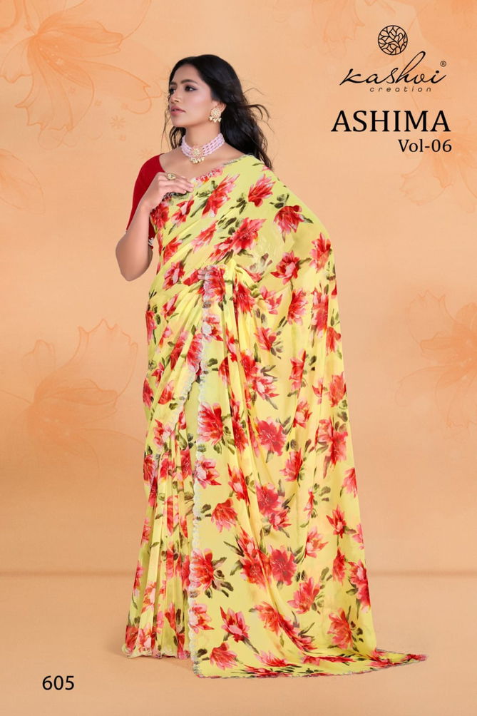 Ashima Vol 6 By Kashvi Georgette Daily Wear Sarees Wholesale Online
